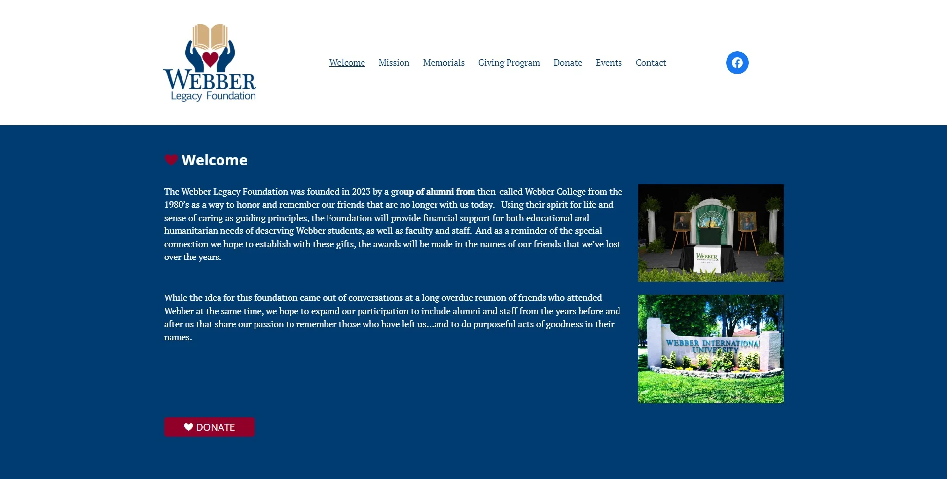 Webber Legacy Foundation Website