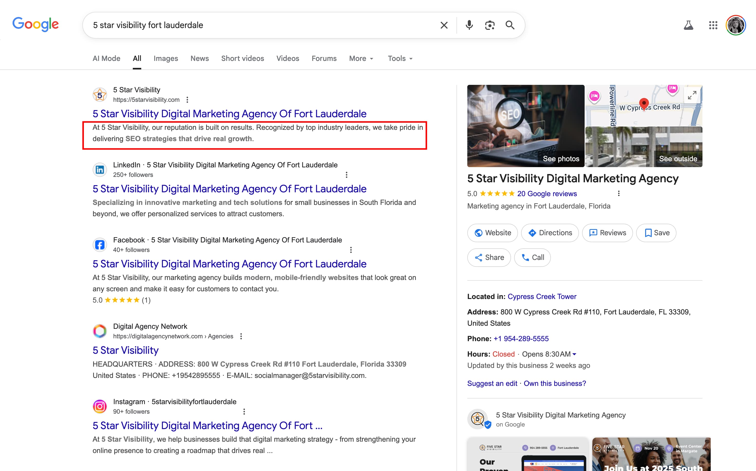 5 Star Visibility Screenshot