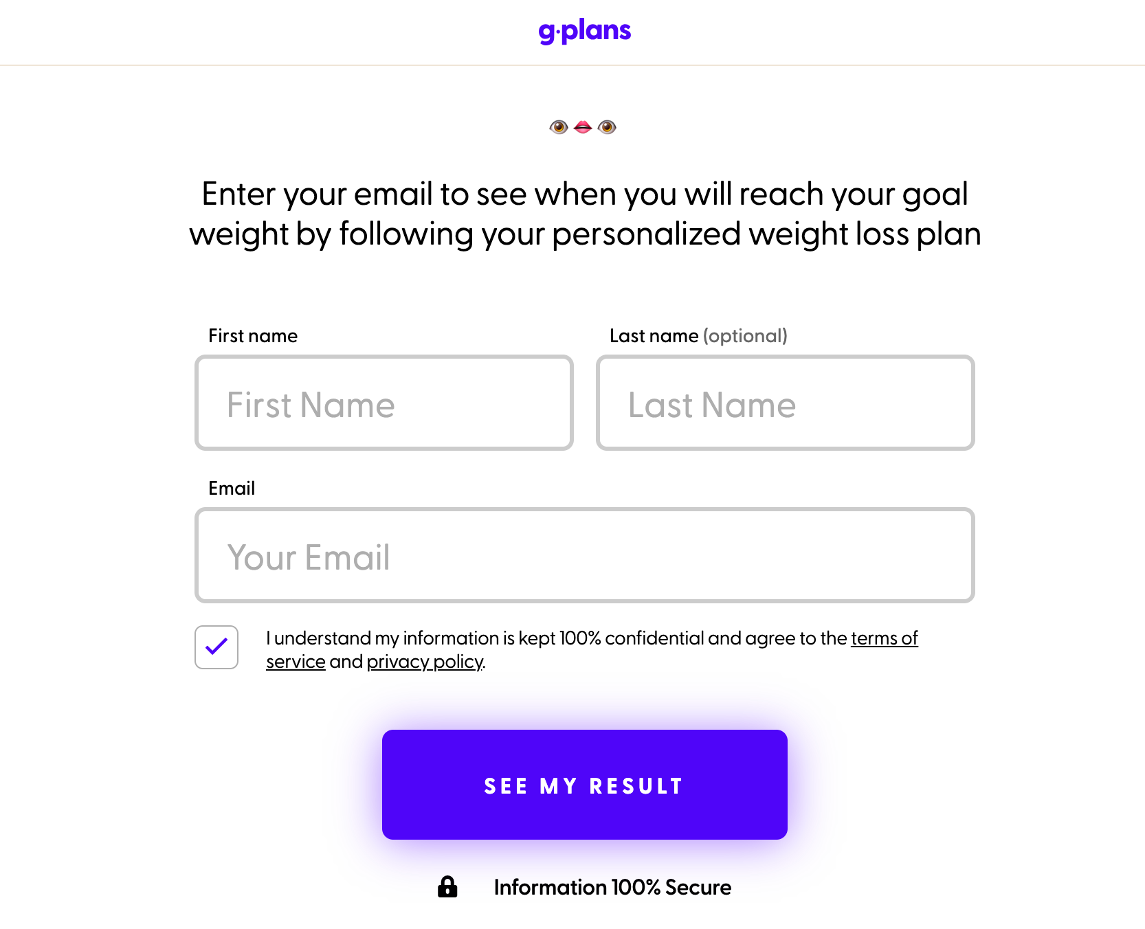 g-plans landing page form