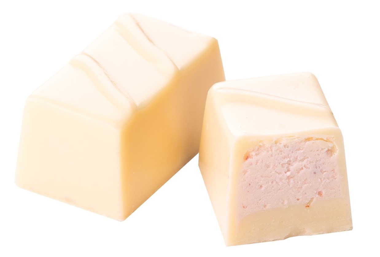 NO SUGAR ADDED WHITE CHOCOLATE AND STRAWBERRY BY GENAUVA CHOCOLATES