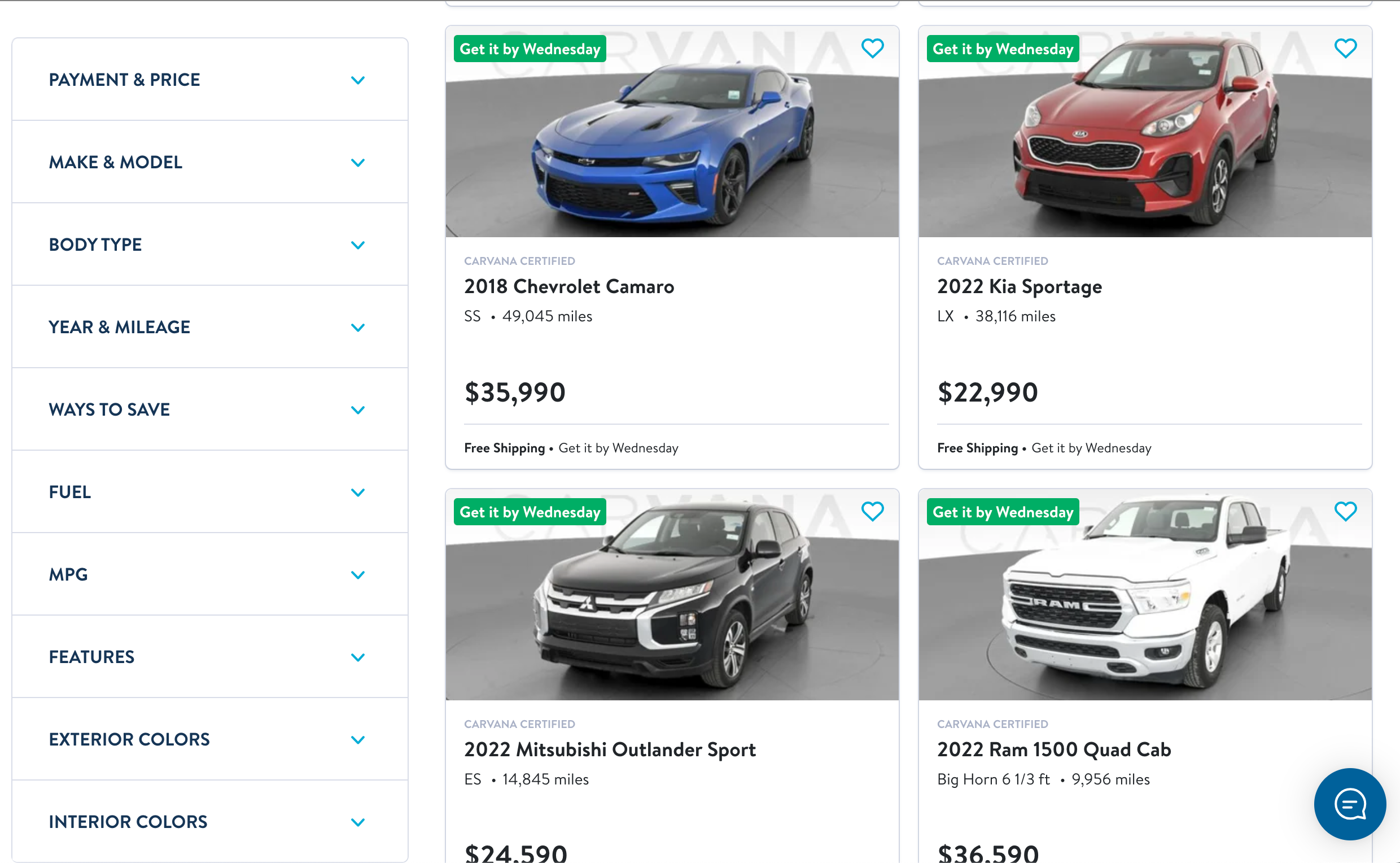An eye-catching webpage from Carvana.