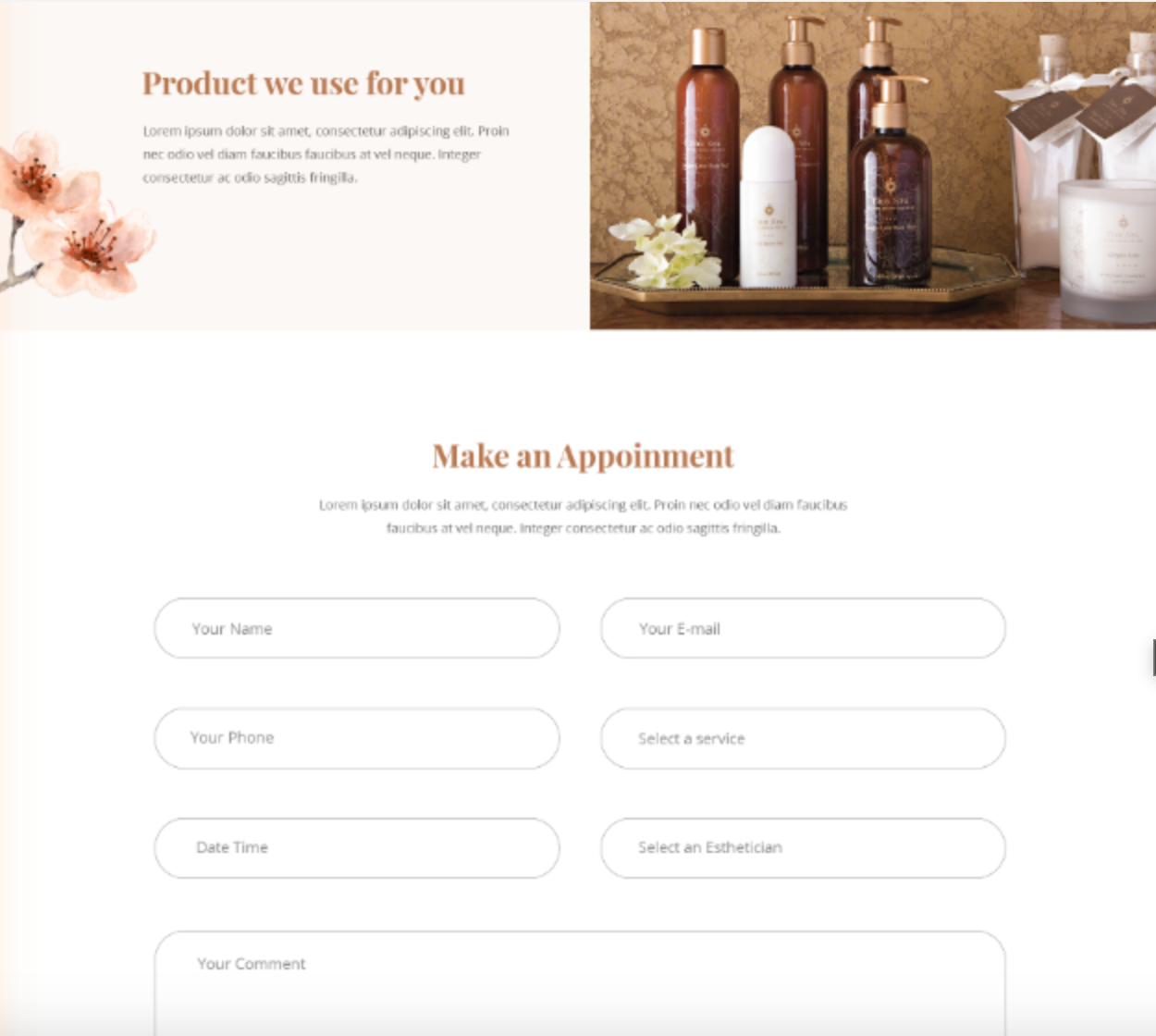 Spa landing page