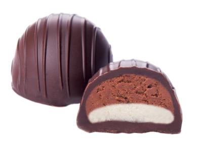BRABO DARK CHOCOLATE, GANACHE AND MARZIPAN BY GENAUVA CHOCOLATES