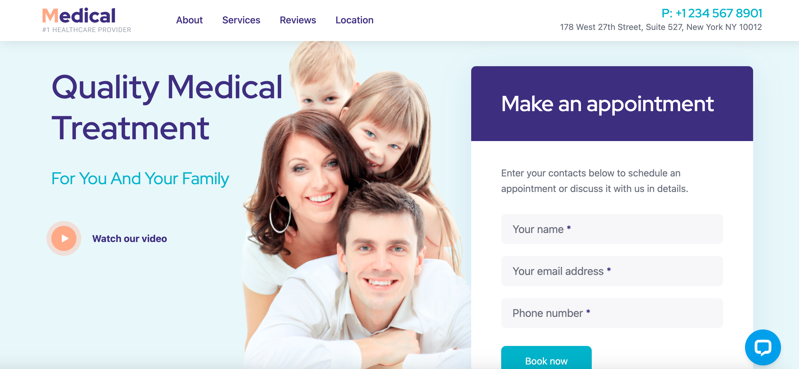Healthcare landing page example