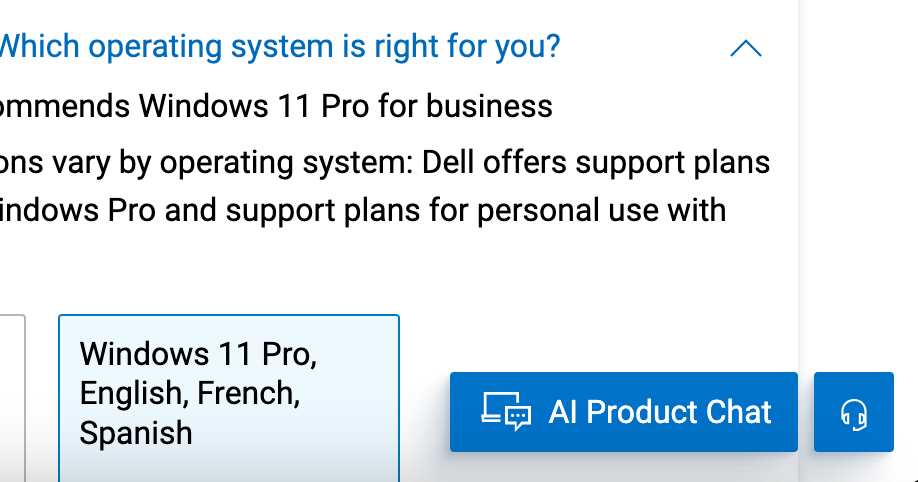 AI Product Chatbot for Dell computers.