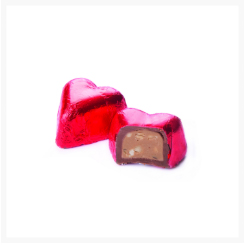 VALENTINE MILK CHOCOLATE, HAZELNUT CREAM WITH HAZELNUT PIECES BY GENAUVA CHOCOLATES