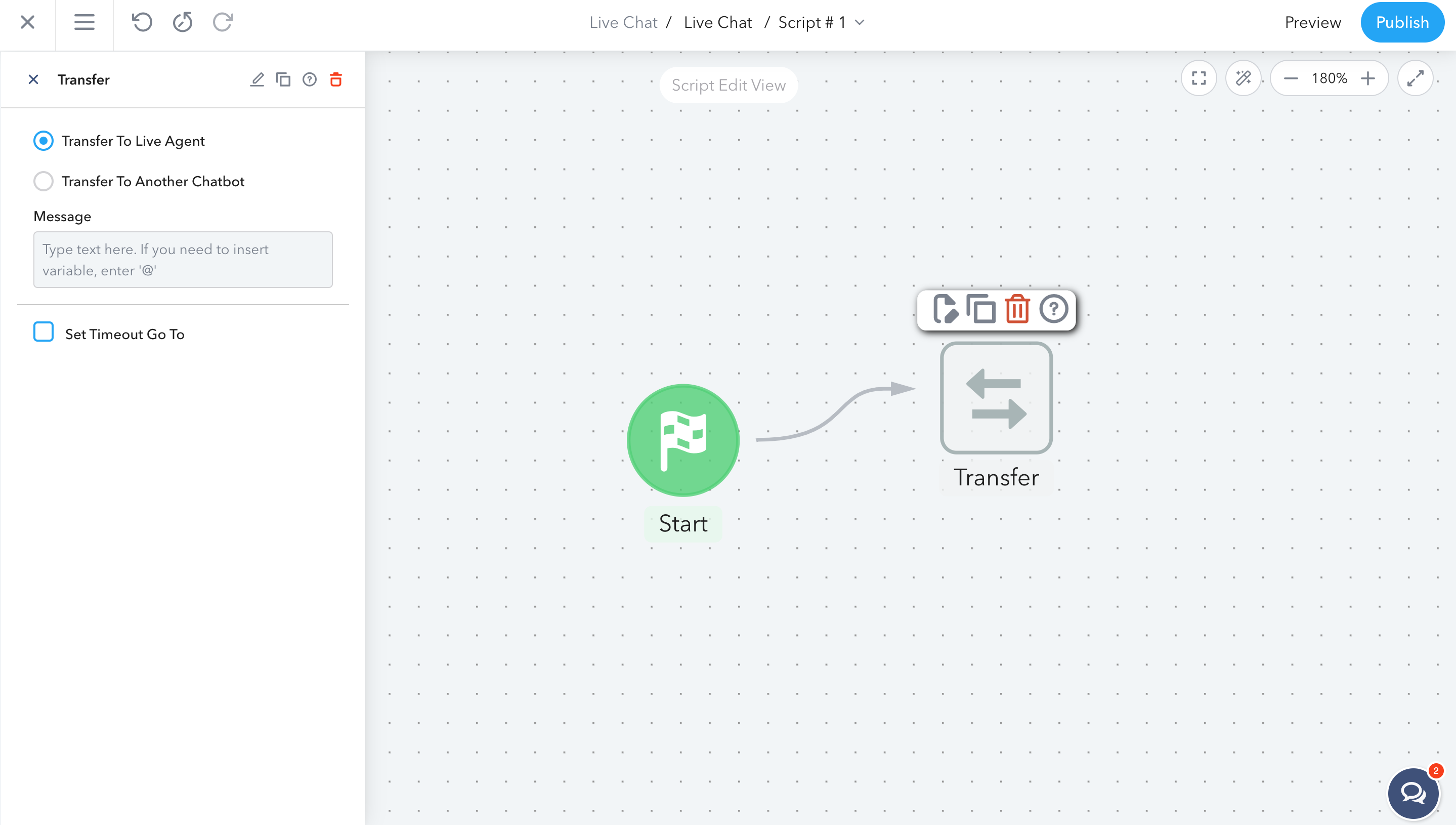 Live chat structure