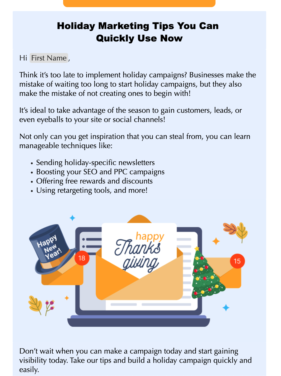 Holiday newsletter