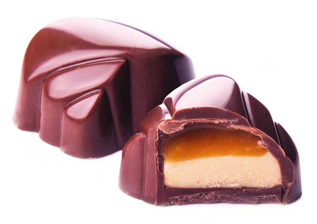 GILLES MILK CHOCOLATE, CARAMEL CREAM WITH SOFT CARAMEL AND 'FLEUR DE SEL' BY GENAUVA CHOCOLATES